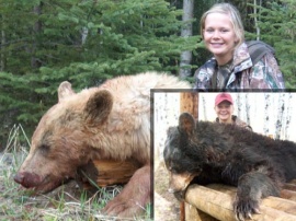 What a wonderful young lady and what a markswomen. Ashton tagged both a brown and a black on her hunt and made all of us proud. Great shooting gave her 2 rugs for her room. With much sitting and some driving, her and her guide found several bears over the course of her hunt. Best of luck in the future.