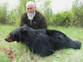 This bear was with a sow in late spring mating season. The sow ran but this guy held his ground just a bit too long. His mad dash to get away was too late and the mating bear took the bullet from back end through to the front end and he dropped mid run. Seconds was all the time Johnno had but that was enough for this sharp shooter. Congrats Johnno and thanks for the hunt in Australia.