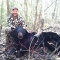 Chris brought his bow for his spot and stalk Alberta black bear hunt and he tagged this guy with a great shot after a bit of stalking within range.  A very good black bear for his trophy.  His second bear was a bit luckier but ended up wounded.  The shot that wasn't a fatal shot and the bear kept moving.  No amount of tracking could get the guide back onto this monster trophy. 