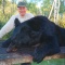 This hunter from, Denmark, did not miss his targets. Two shots gave him two bears and this one is a real bruin. A whopping 350 pounds of spring bear on a non-baited hunt. The bear\'s habit of feeding in the same location and near the same time each day offered an easy 2 bear hunt for this hunter.