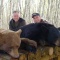 Two hunters, two bears and I have them in my web site two times. Doug and Anthony leaning on the skinning table with hopes of someone taking their photos just one more time. This photo shows that all color phases are taken in my camp. Just another successful non baited hunt. Always the best hunts!