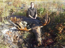 First day calls from a small rut hole. Next morning the rut hole was bigger so a couple more calls then moved downwind. At 30 yards Sabastian put his shot in the bulls chest. A nice 42 inch bull.
