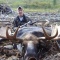 Check out the spread on this bull. Hard to find anywhere other than our hunting area. We took several bulls this season as large as Kyle\'s shown in this photograph. He has a trophy and a memory to last him for many years. We are so pleased to be able to provide trophies of this caliber.